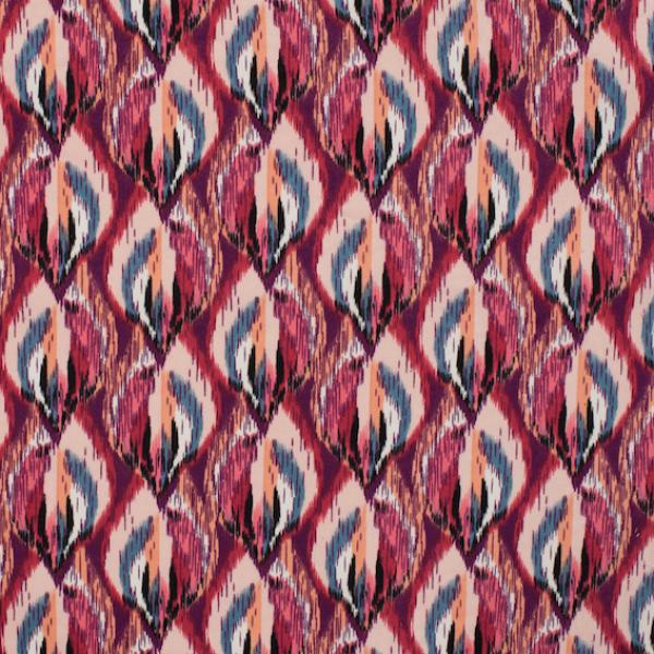 Baumwollsatin Druckstoff Ikat Wine Red